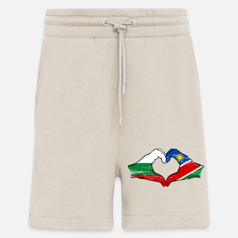 Bulgaria Namibia flag hands heart shape - Shorts - made by SPREAD - WARM CLAY