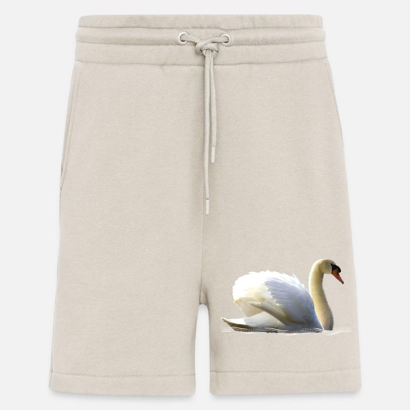 Cygne élégant avec détails d'ailes - Short bio décontracté fabriqué en UE - WARM CLAY