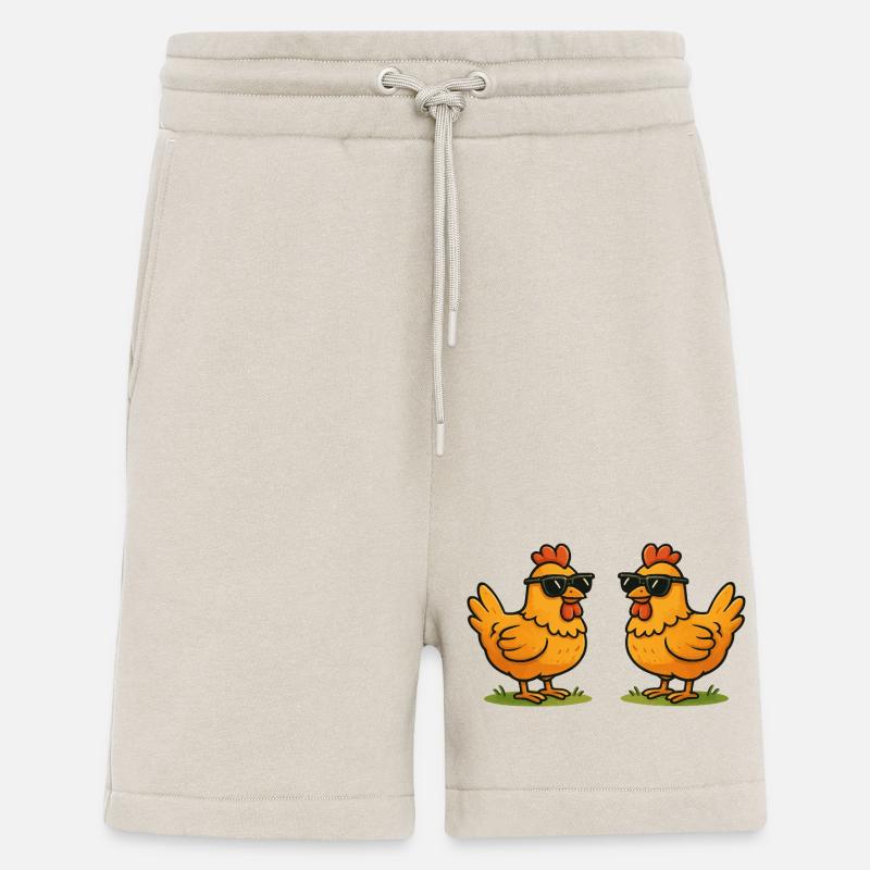 Chickens with sunglasses - Shorts - made by SPREAD - WARM CLAY