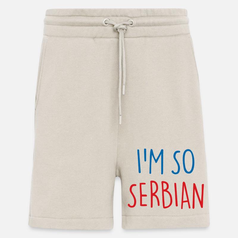 Je suis tellement serbe Serbie Serbie - Short bio décontracté fabriqué en UE - WARM CLAY
