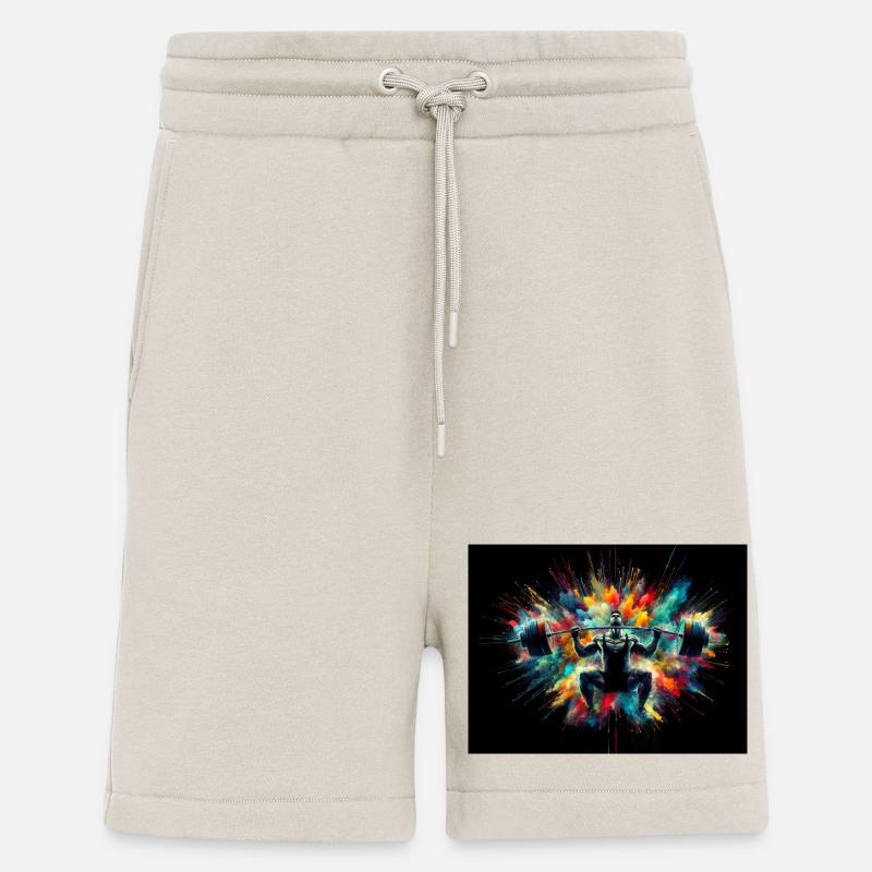 Spektakuläre Illustration eines Gewichthebers - Shorts - made by SPREAD - WARM CLAY