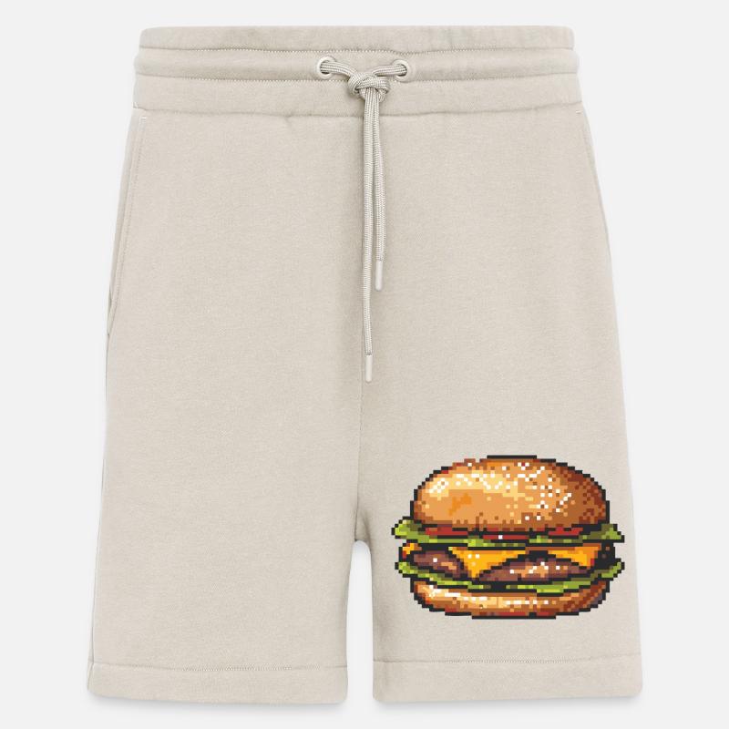 8Bit Hamburger Pixelkunst - Shorts - made by SPREAD - WARM CLAY
