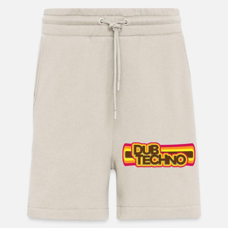 Dub Techno Retrò Psichedelia - Pantaloncini ecologici casual Made in UE - WARM CLAY