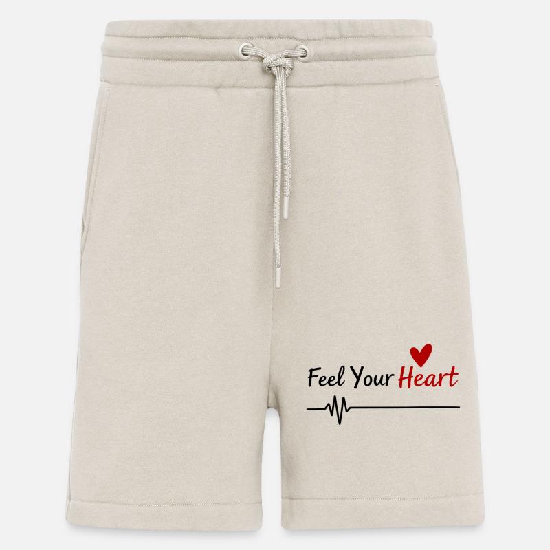 Feel Your Heart Statement Spruch - Shorts - made by SPREAD - WARM CLAY