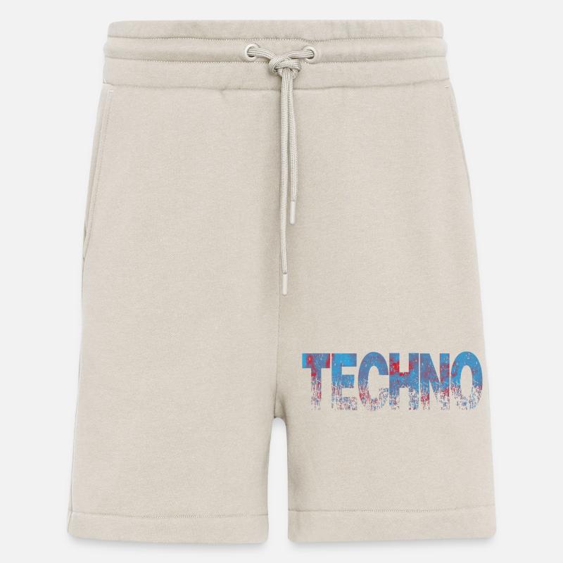 Techno Distressed Text Art - Shorts - made by SPREAD - WARM CLAY