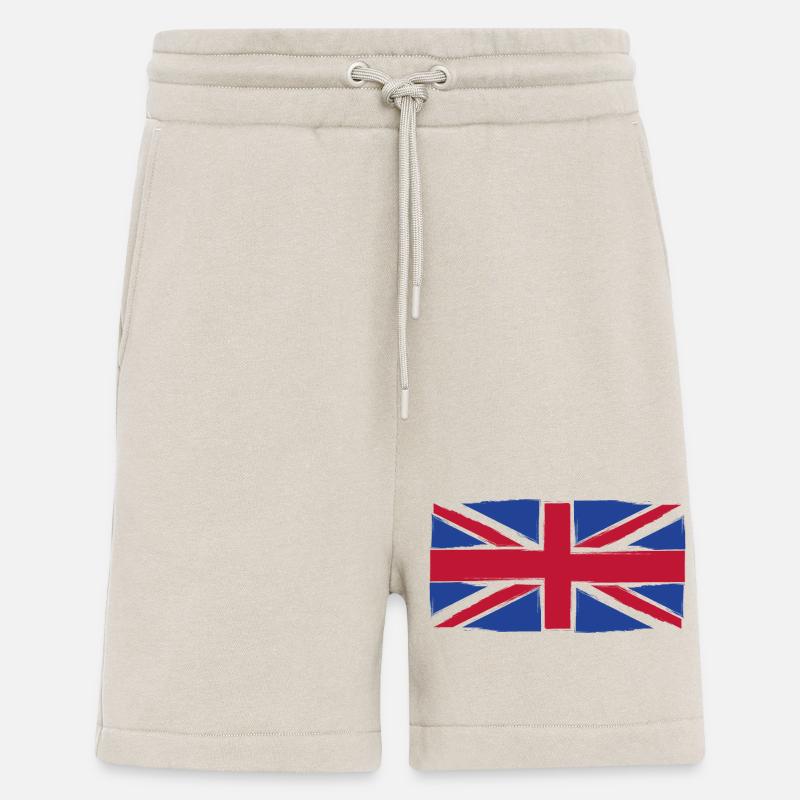 Art du drapeau Grunge Union Jack - Short bio décontracté fabriqué en UE - WARM CLAY