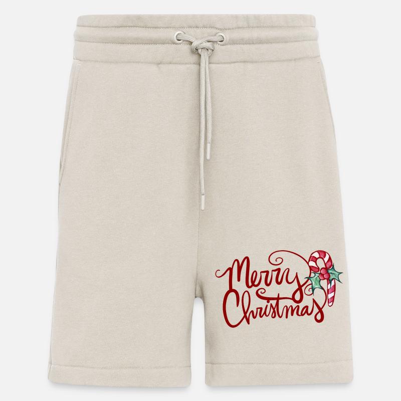 Merry Christmas Script with Candy Cane - Shorts - made by SPREAD - WARM CLAY
