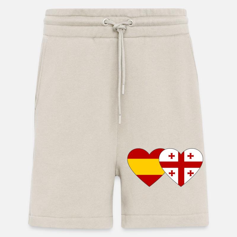 Spanien Georgien Flaggen Herz - Shorts - made by SPREAD - WARM CLAY