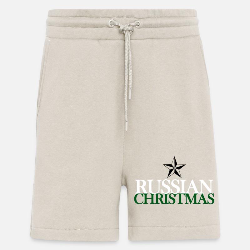 Lettrage de Noël russe - Short bio décontracté fabriqué en UE - WARM CLAY