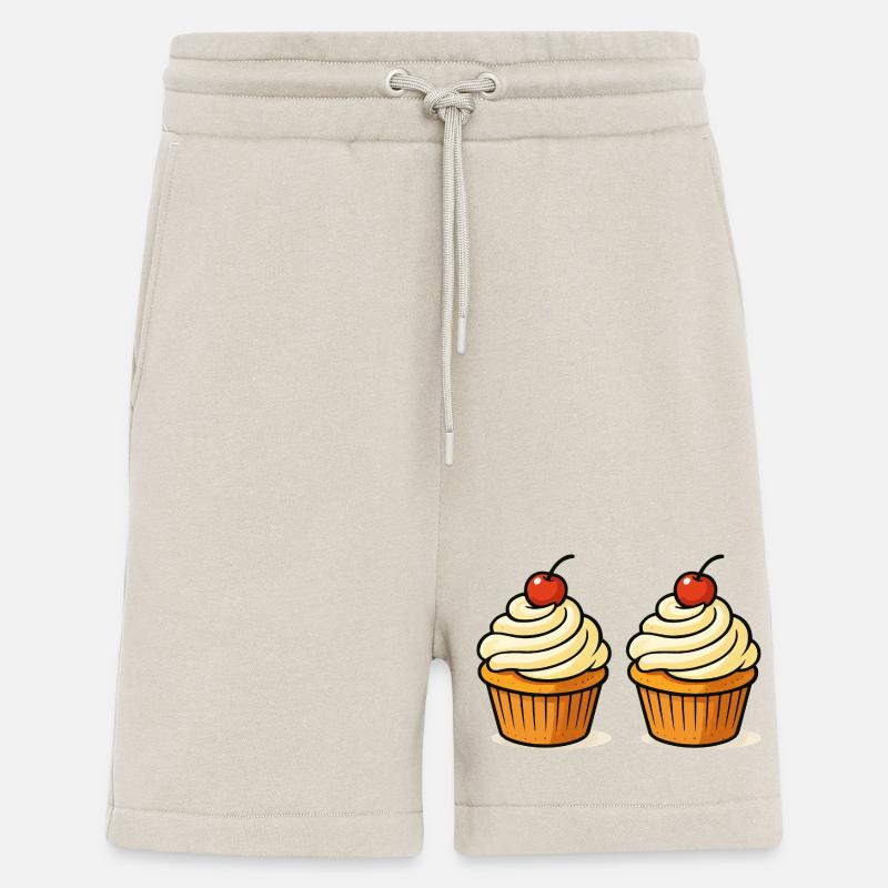 Doppelte Cupcake-Illustration mit Kirsche - Shorts - made by SPREAD - WARM CLAY