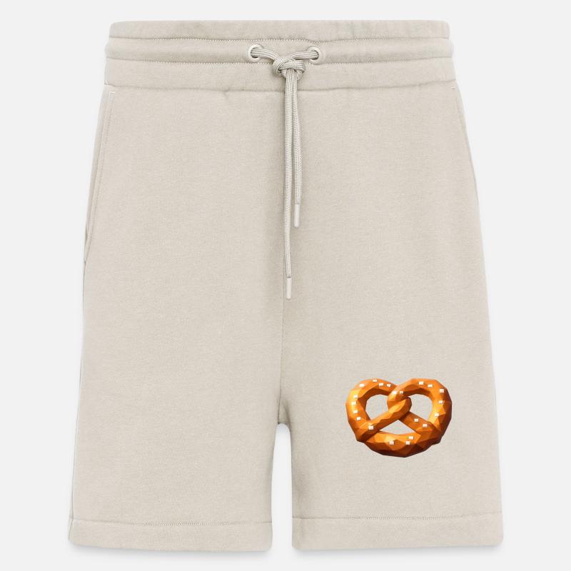 Low poly bretzel orange polygonal - Short bio décontracté fabriqué en UE - WARM CLAY