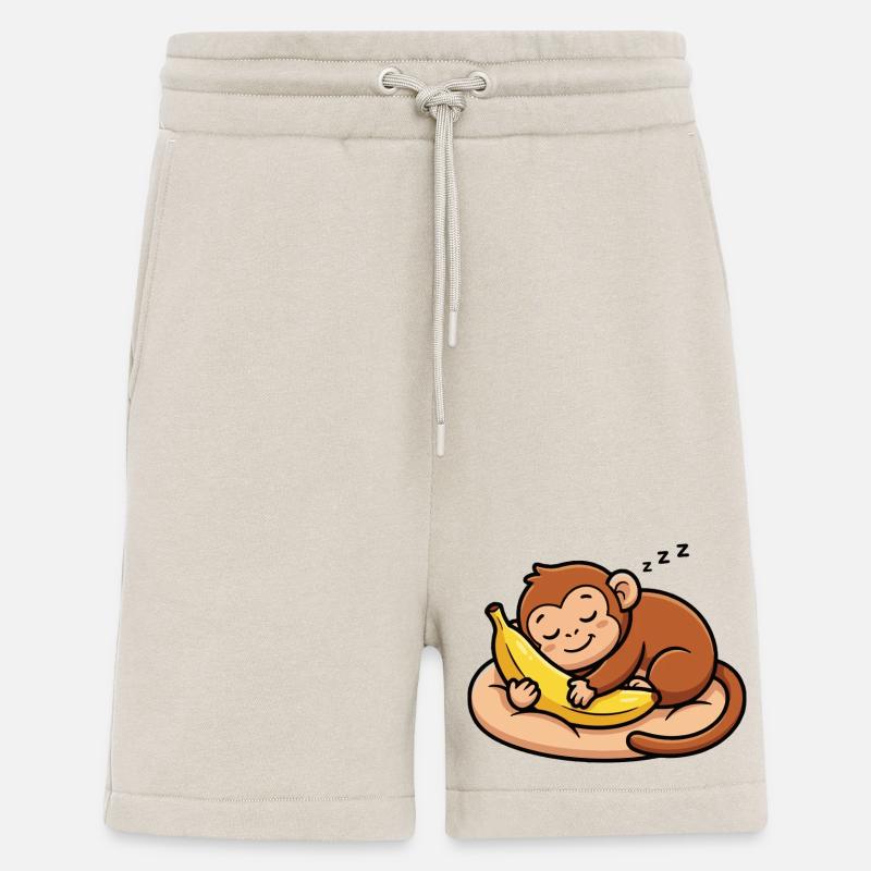 Schlafender Affe mit Banane - Shorts - made by SPREAD - WARM CLAY