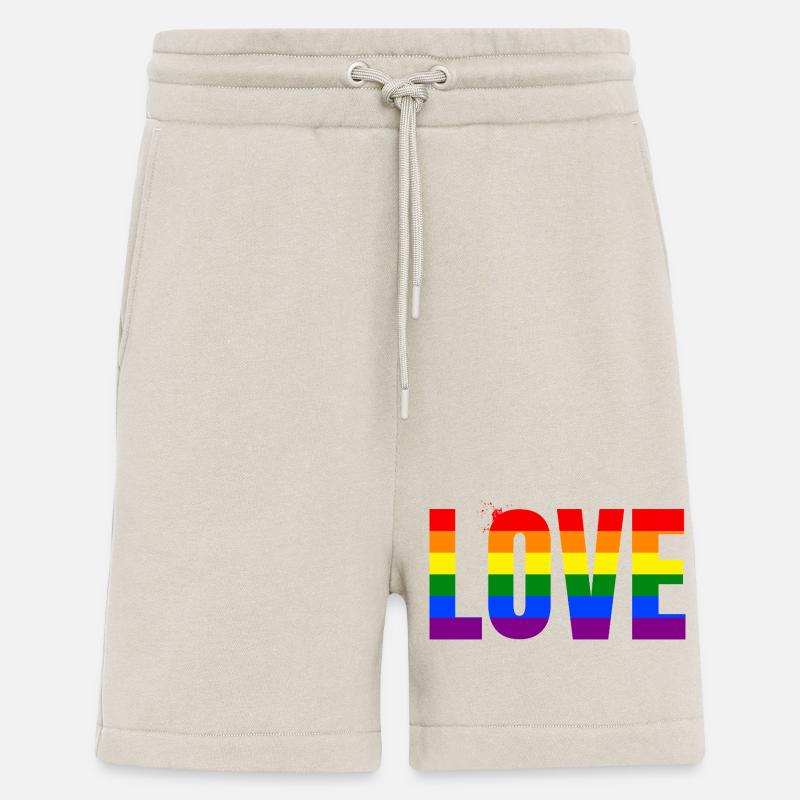 LOVE Rainbow Statement – Bold Equality Message - Shorts - made by SPREAD - WARM CLAY