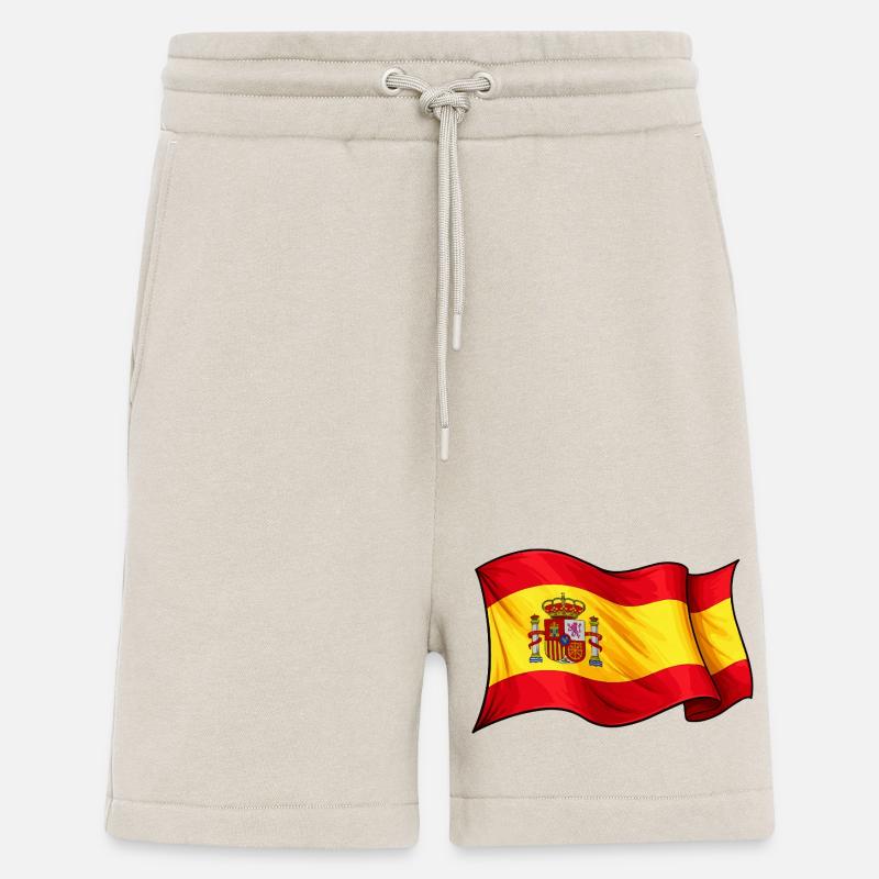 Conception des ondes du drapeau espagnol - Short bio décontracté fabriqué en UE - WARM CLAY