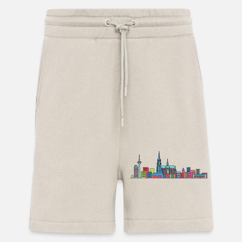 Kölner Stadtschirm Dom: Moderne Linienkunst - Shorts - made by SPREAD - WARM CLAY