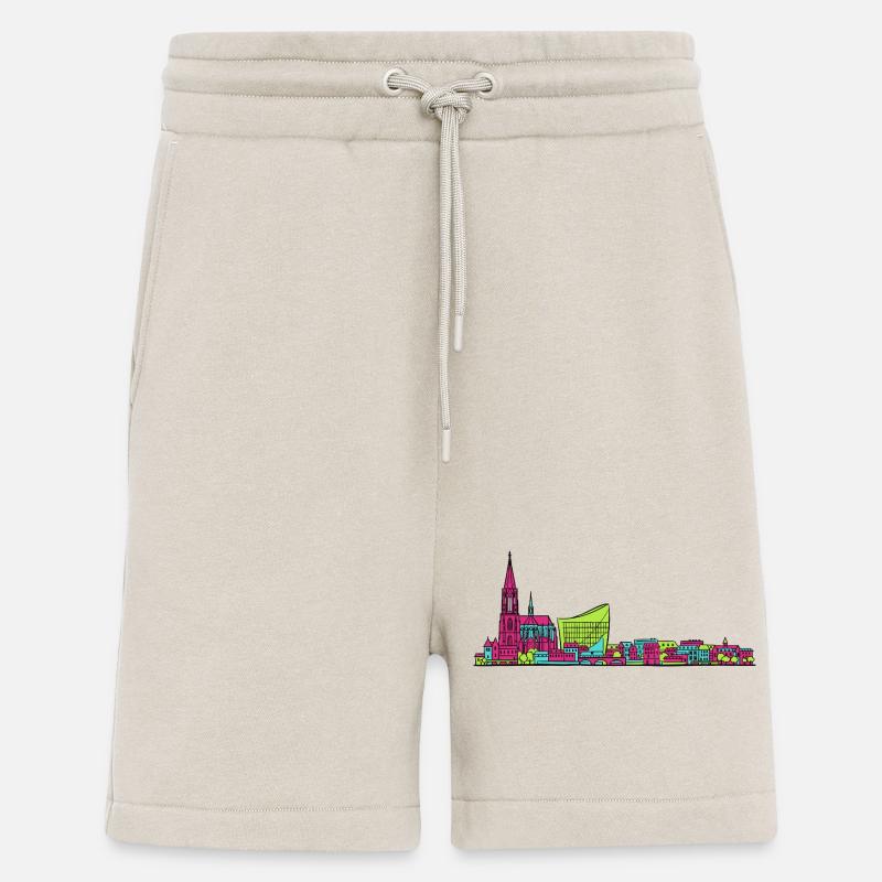 Straßburger Skyline Kathedrale Linienkunst - Shorts - made by SPREAD - WARM CLAY