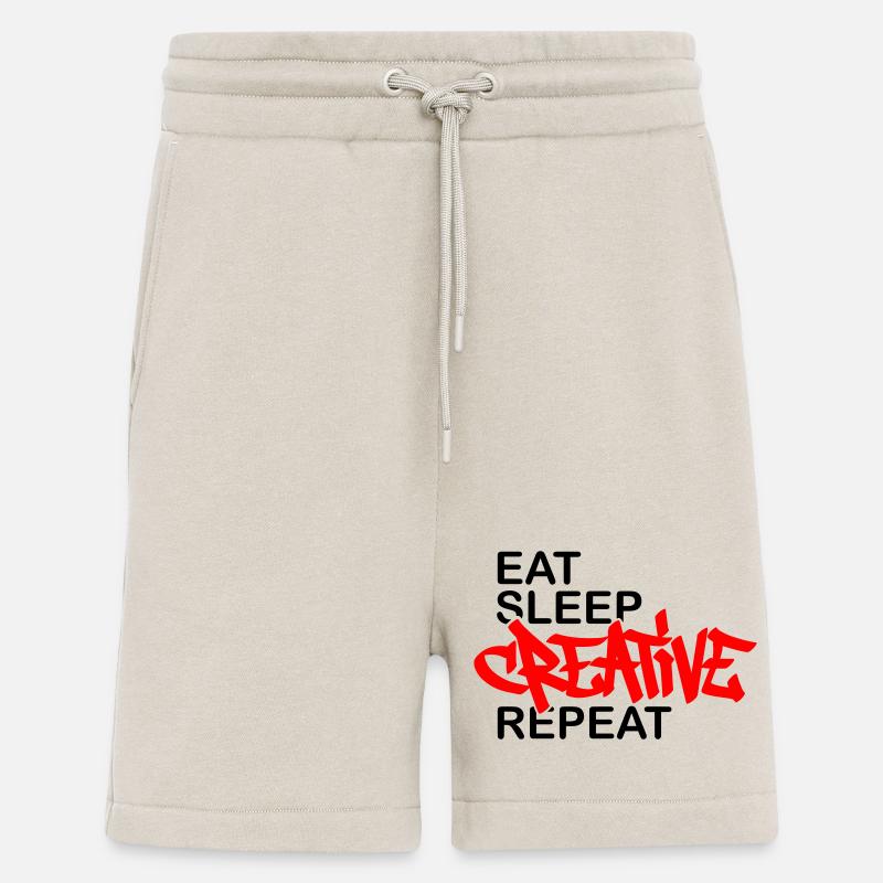 Eat Sleep Creative Repeat - Shorts - made by SPREAD - WARM CLAY
