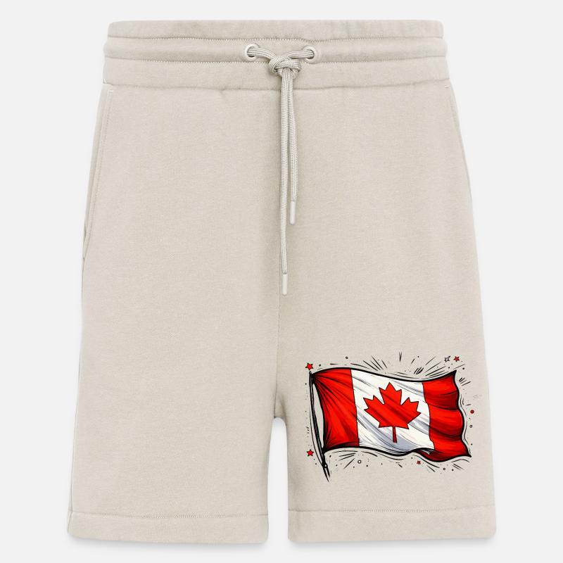 Drapeau du Canada - Short bio décontracté fabriqué en UE - WARM CLAY