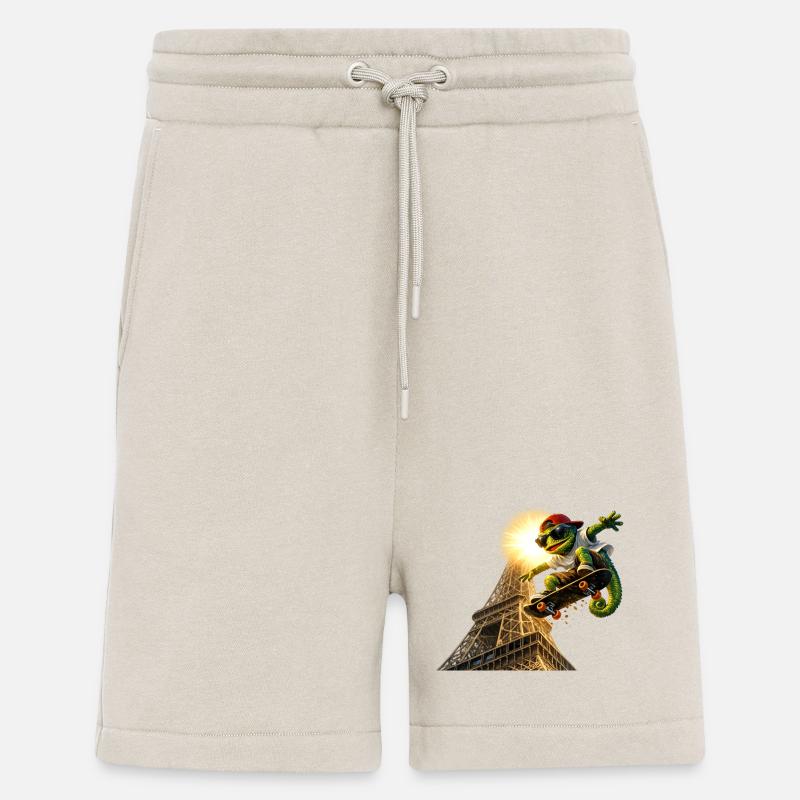 Skatendes Chamelion beim Eifelturm - Shorts - made by SPREAD - WARM CLAY