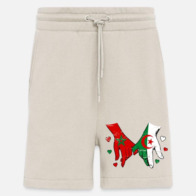 Morocco Algeria flags handholding used - Shorts - made by SPREAD - WARM CLAY