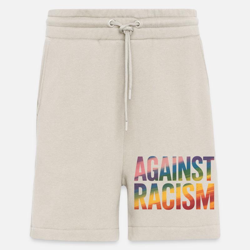 Gegen Rassismus – Antifa-Regenbogen-Tee - Shorts - made by SPREAD - WARM CLAY
