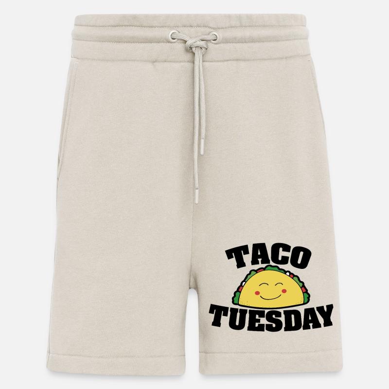 Illustration joyeuse du sourire de taco - Short bio décontracté fabriqué en UE - WARM CLAY