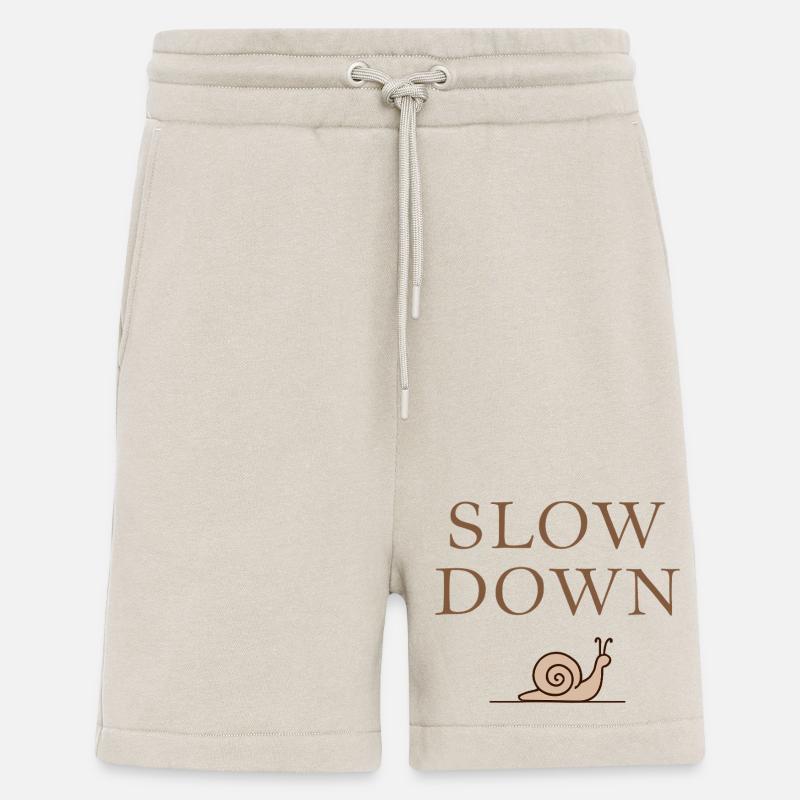 Slow Down Snail Deceleration Mindfulness - Shorts - made by SPREAD - WARM CLAY