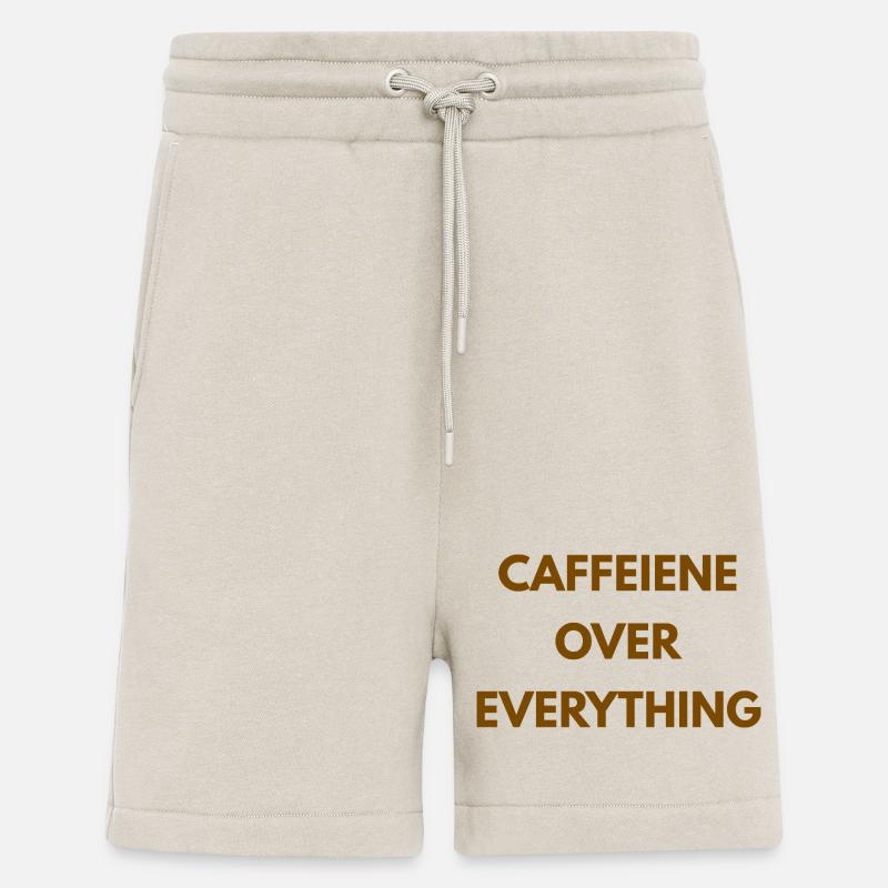 Caffeine Over Everything Minimal Coffee Design - Short bio décontracté fabriqué en UE - WARM CLAY