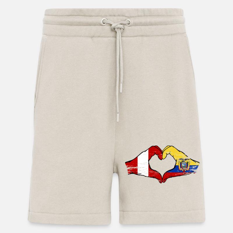Peru Ecuador Flaggen Herz used - Shorts - made by SPREAD - WARM CLAY
