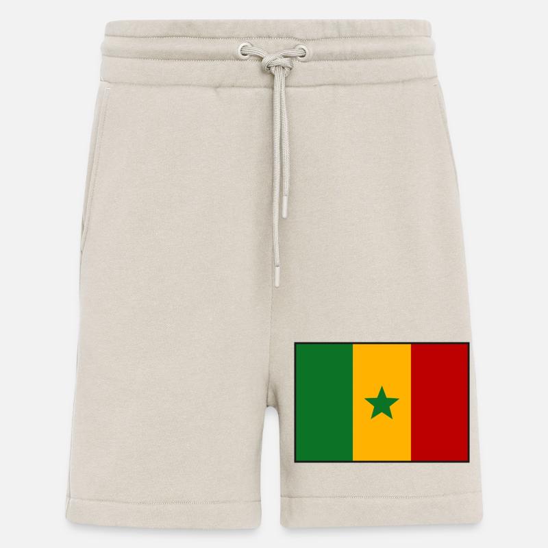 drapeau du Sénégal - Short bio décontracté fabriqué en UE - WARM CLAY