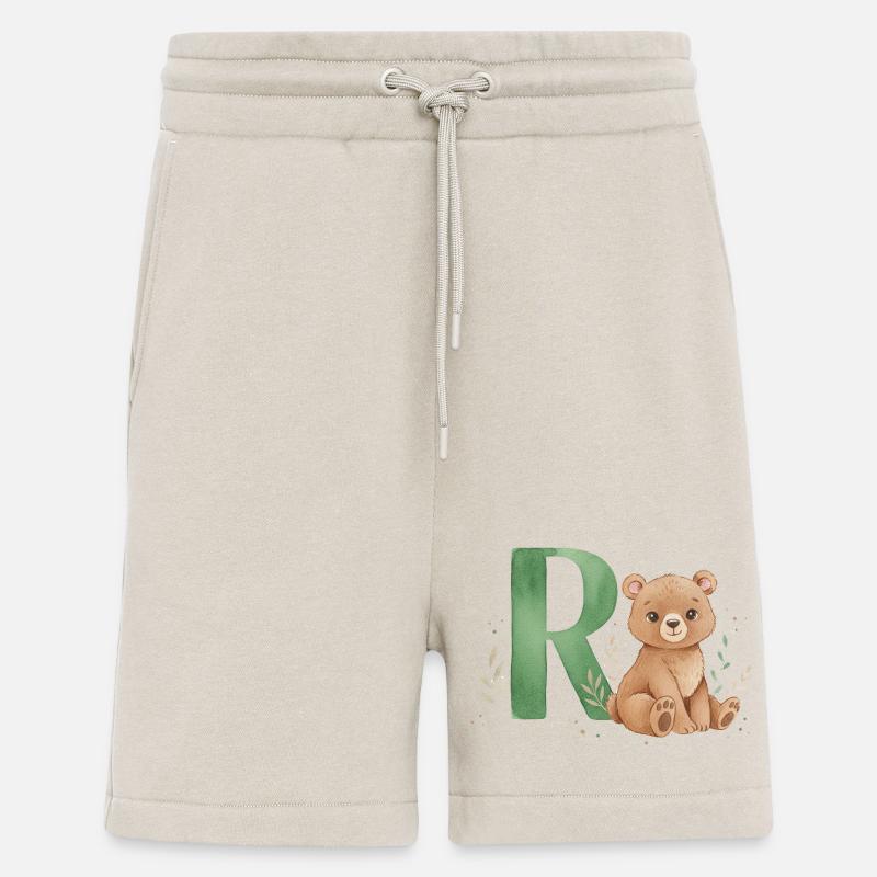 Bär mit Buchstabe R Illustration - Shorts - made by SPREAD - WARM CLAY