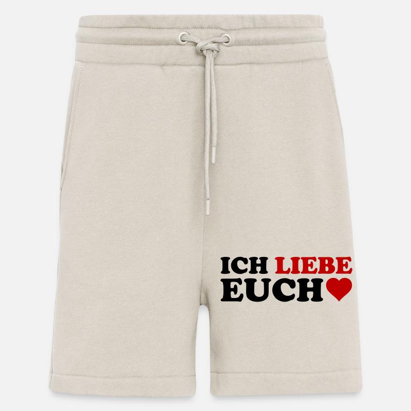 LIEBE Herzrot – Rotes Wortkunst-Design - Shorts - made by SPREAD - WARM CLAY