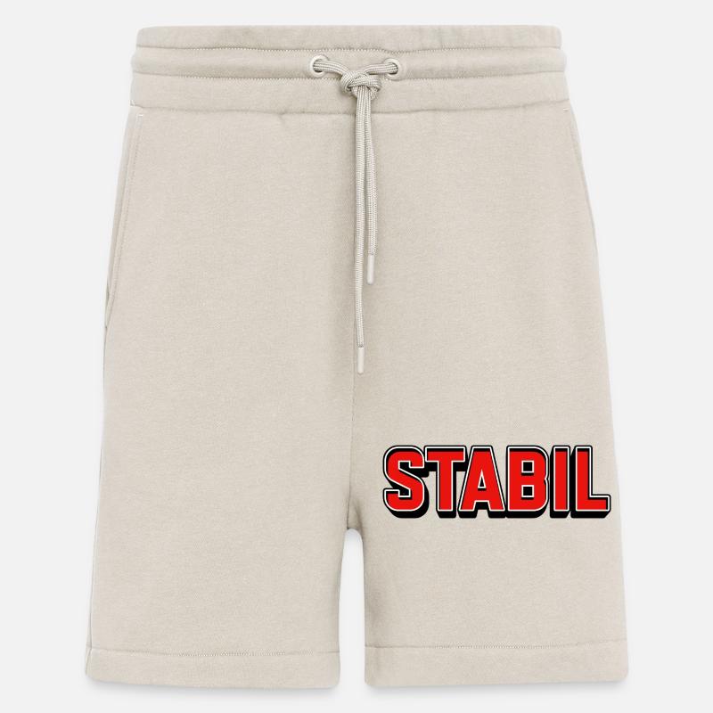 Lettrage en blocs rouge vif stable - Short bio décontracté fabriqué en UE - WARM CLAY