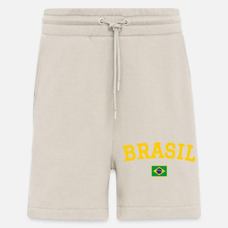 Drapeau du Brésil jaune - Short bio décontracté fabriqué en UE - WARM CLAY