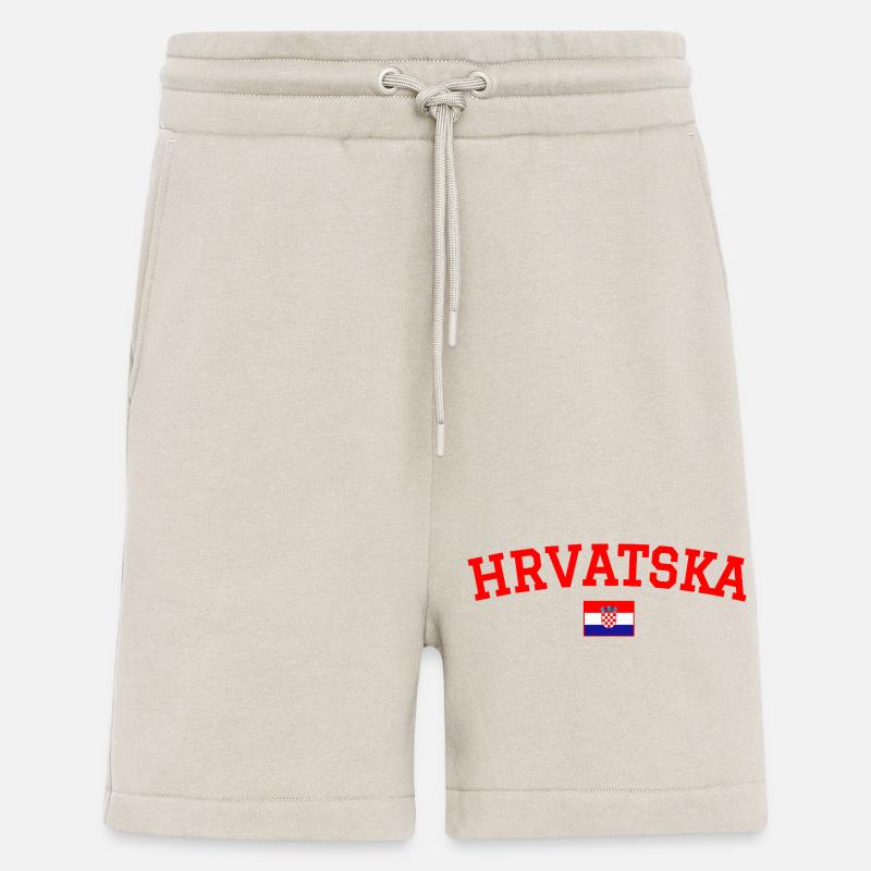 Drapeau Croatie Rouge - Short bio décontracté fabriqué en UE - WARM CLAY