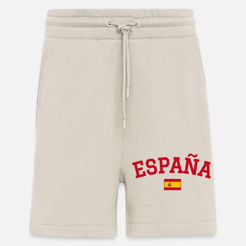 Drapeau espagnol : dessin rouge - Short bio décontracté fabriqué en UE - WARM CLAY