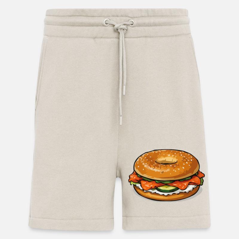 Bagel Pop Art Illustration - Short bio décontracté fabriqué en UE - WARM CLAY