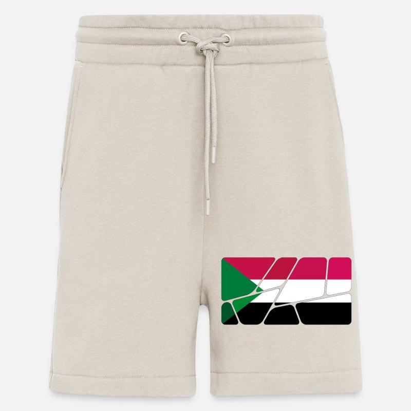 Le Soudan comme drapeau - Short bio décontracté fabriqué en UE - WARM CLAY