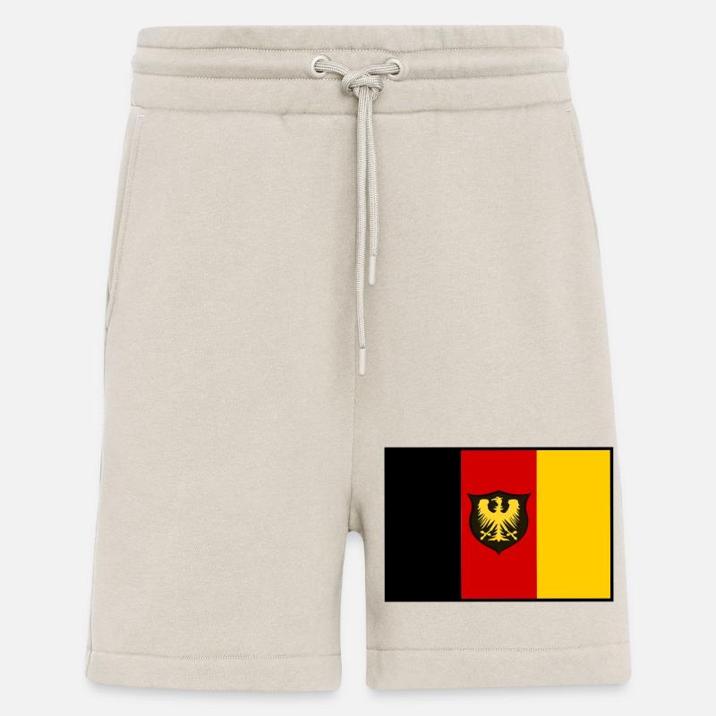 Drapeau de l’aigle NoirRedGold Shield - Short bio décontracté fabriqué en UE - WARM CLAY