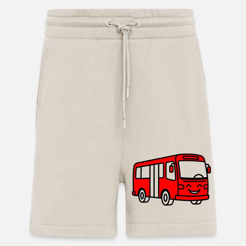 Dessin animé de bus - Short bio décontracté fabriqué en UE - WARM CLAY