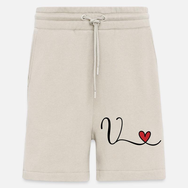 Buchstabe V Monogramm Initiale Herz - Shorts - made by SPREAD - WARM CLAY