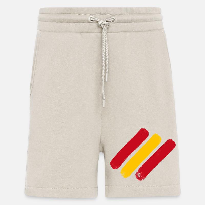 Espagne - Bandes de drapeau - Short bio décontracté fabriqué en UE - WARM CLAY