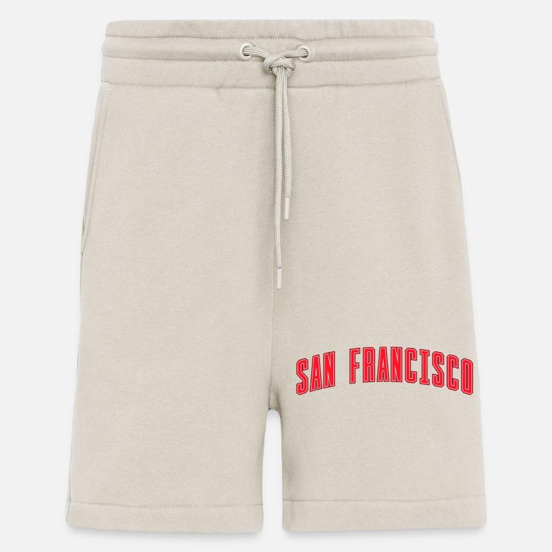 San Francisco Bogen Schriftzug Rot - Shorts - made by SPREAD - WARM CLAY