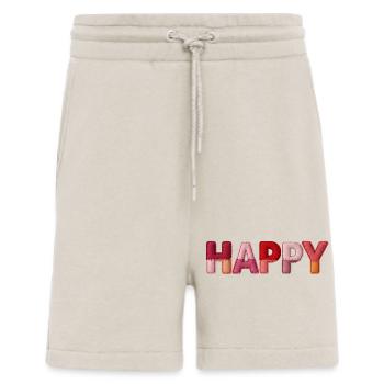 Happy Fabric Look Typography Trend - Shorts - made by SPREAD - WARM CLAY - Front
