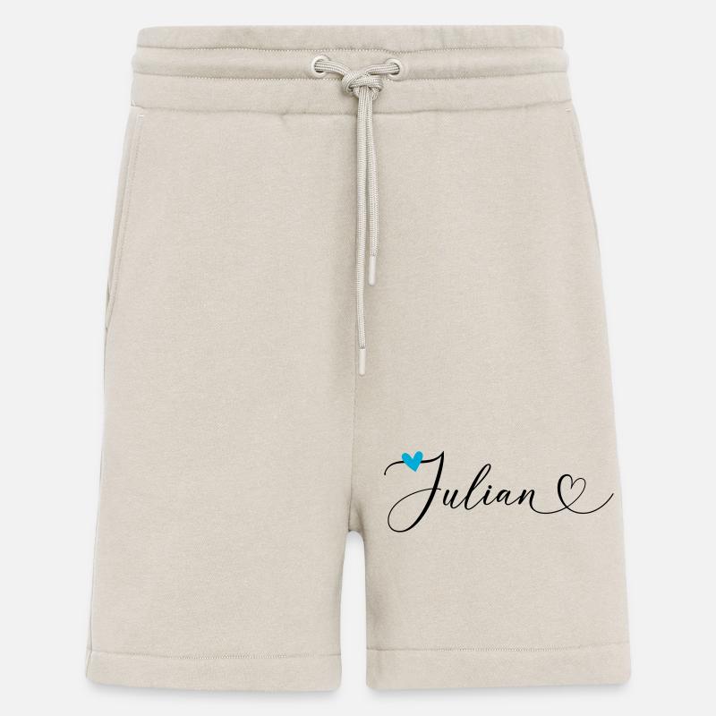 Julian Nom Prénom Calligraphie coeur - Short bio décontracté fabriqué en UE - WARM CLAY