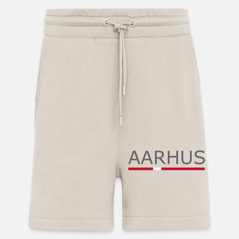 Aarhus - Drapeau du Danemark - Danemark - Scandinavie - Short bio décontracté fabriqué en UE - WARM CLAY