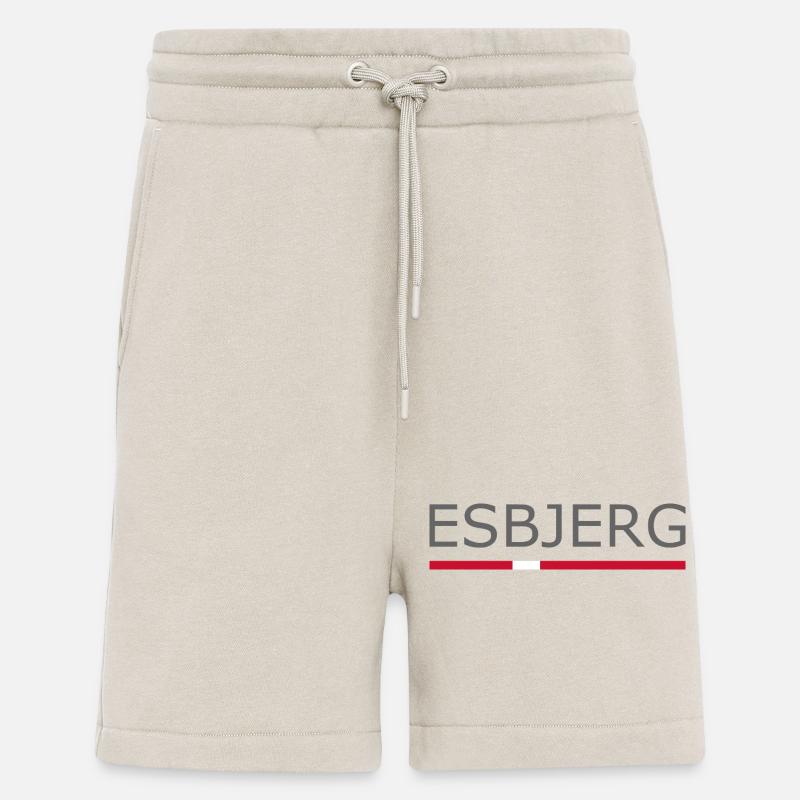 Esbjerg - Drapeau du Danemark - Danemark - Scandinavie - Short bio décontracté fabriqué en UE - WARM CLAY