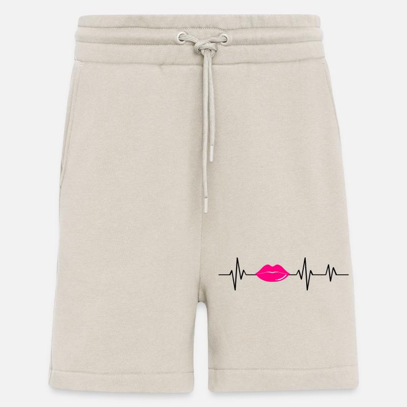 Pink Heartbeat Lips - Geschenkidee - Shorts - made by SPREAD - WARM CLAY