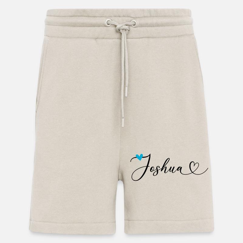 Joshua Nom Prénom Calligraphie coeur - Short bio décontracté fabriqué en UE - WARM CLAY