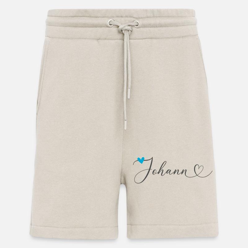 Johann Nom Prénom Calligraphie Coeur - Short bio décontracté fabriqué en UE - WARM CLAY